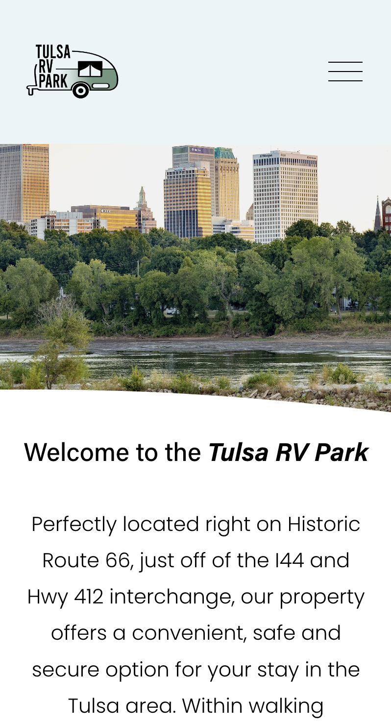 Tulsa RV Park Web - Mobile Version